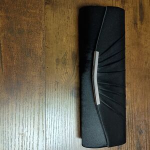 RSVP Black Evening Clutch Bag Snap Closure Pockets Date Night